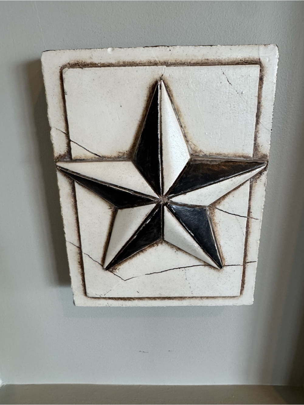 Sid Dickens - White and Black Star Wall Plaque